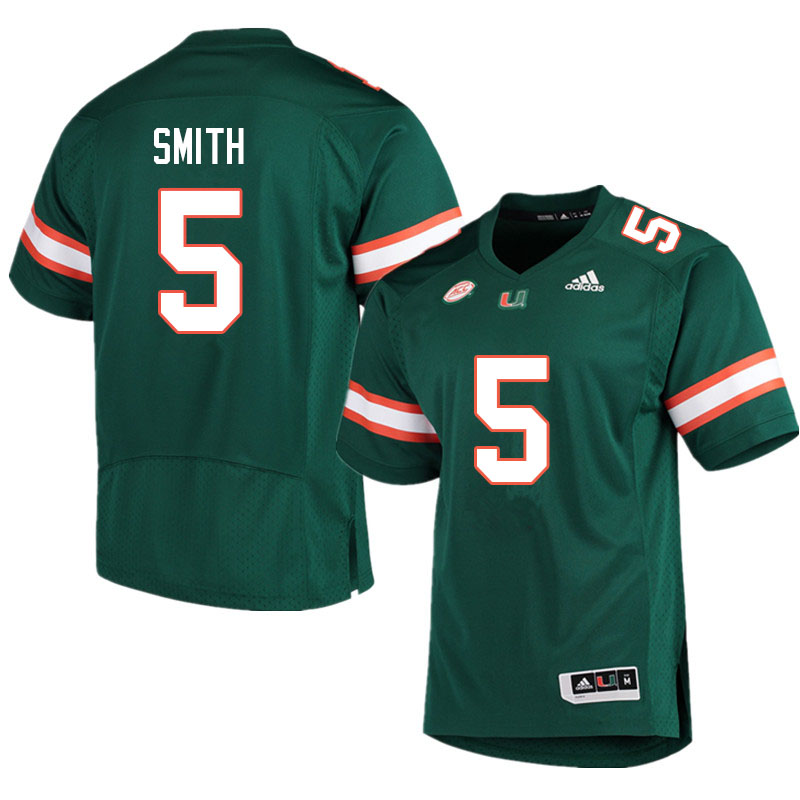 Men #5 Key'Shawn Smith Miami Hurricanes College Football Jerseys Sale-Green